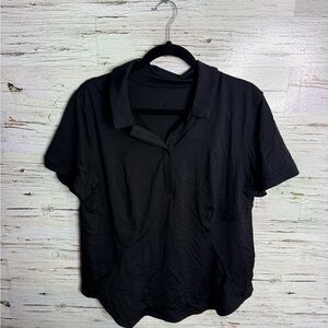 Lululemon Quick Drying Short Sleeve Polo - Size 14 black